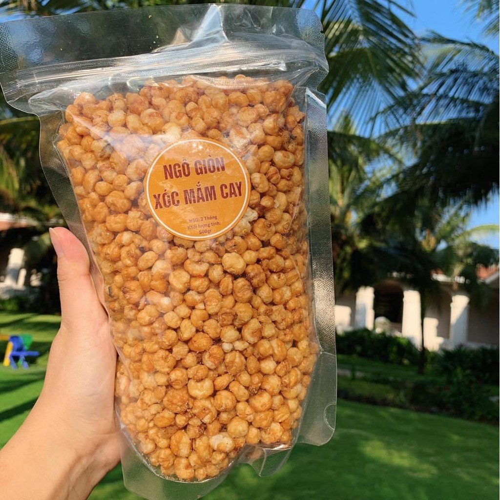 BẮP RANG TỎI ỚT ( Ngô giòn xóc mắn cay) - NGÔ CAY gói 800g LOẠI ĐẶC BIỆT