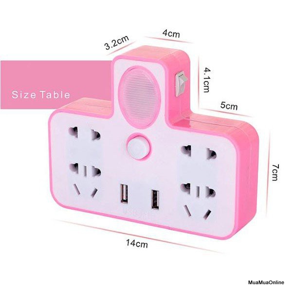 Ổ Điện Đa Năng Kiêm Đèn Ngủ - Tích Hợp Cổng USB Thông Minh Tiện Lợi