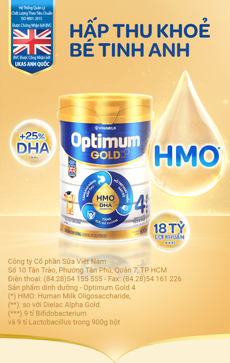 Sữa bột Optimum Gold 4 900g , 1.5kg mới