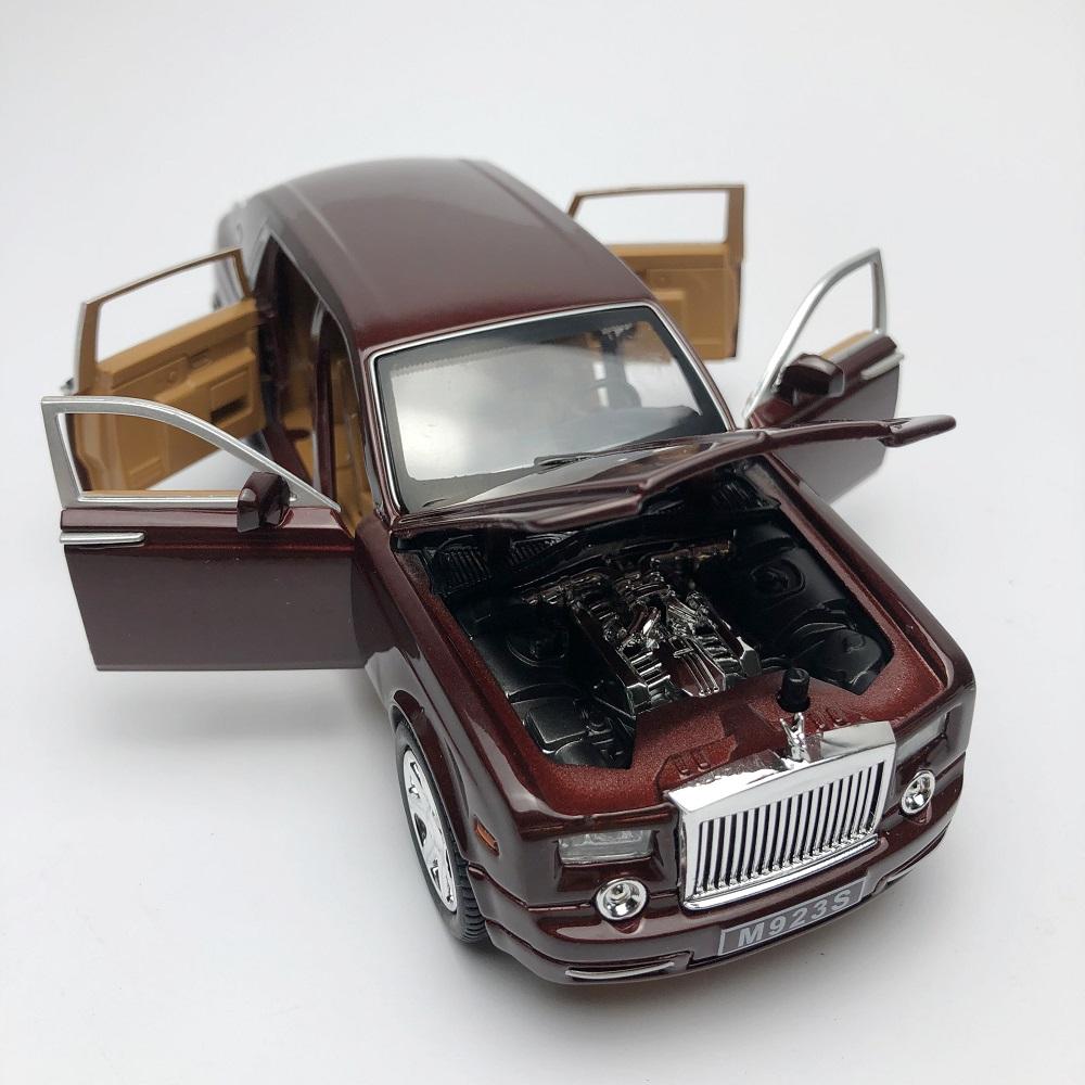 Xe mô hình tĩnh Rolls Royce Phantom tỉ lệ 1:24 XLG, khung kim loại màu Đen/Đỏ