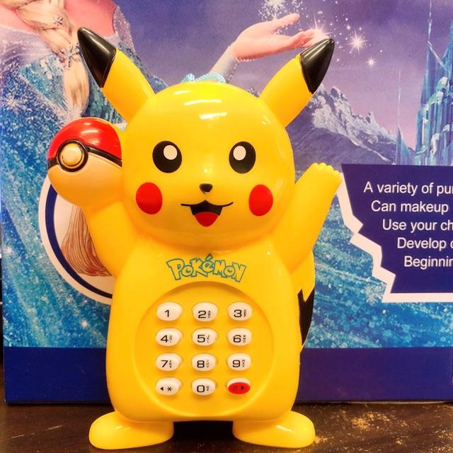 Đồ chơi điện thoại bàn cầm tay Pikachu dùng pin có nhạc xinh xắn ngộ nghĩnh cho bé, dùng 2 pin AA