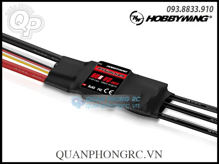Điều tốc ESC Hobbywing Skywalker 80A V2  UBEC Brushless ESC (3-6S) 80060440