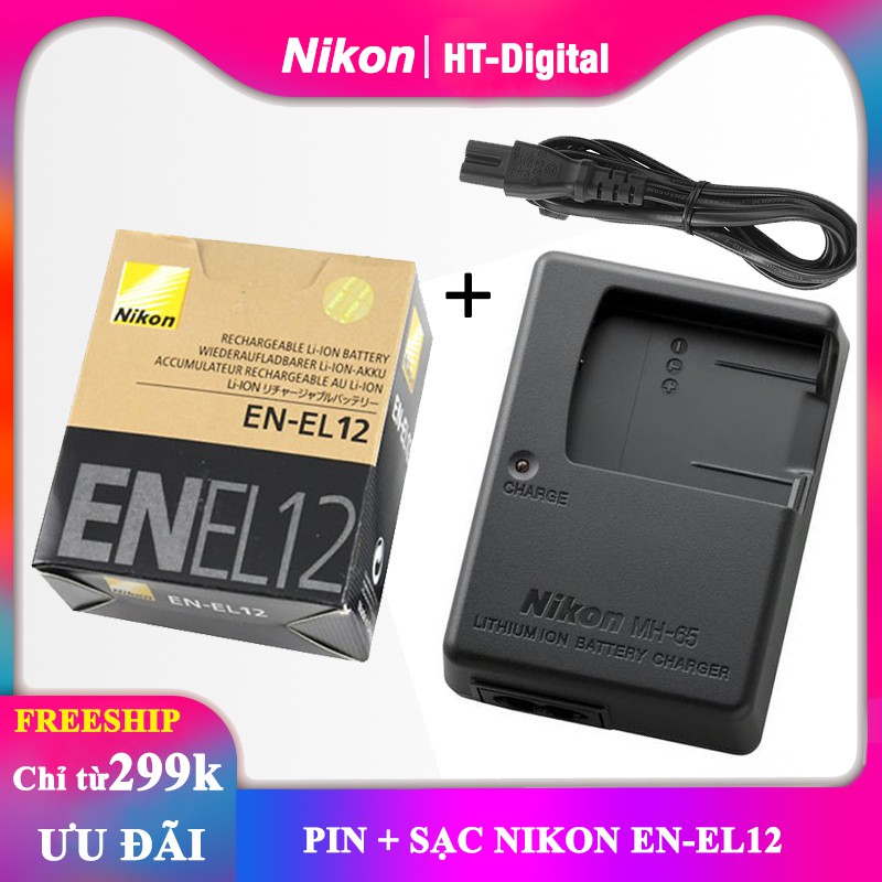 Pin + sạc máy ảnh Nikon EN-EL12