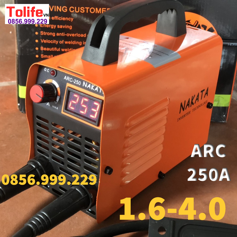 máy hàn điện tử mini ARC 250A siêu khỏe - Máy hàn mini 250A kèm cáp hàn 3m cáp mát 2m