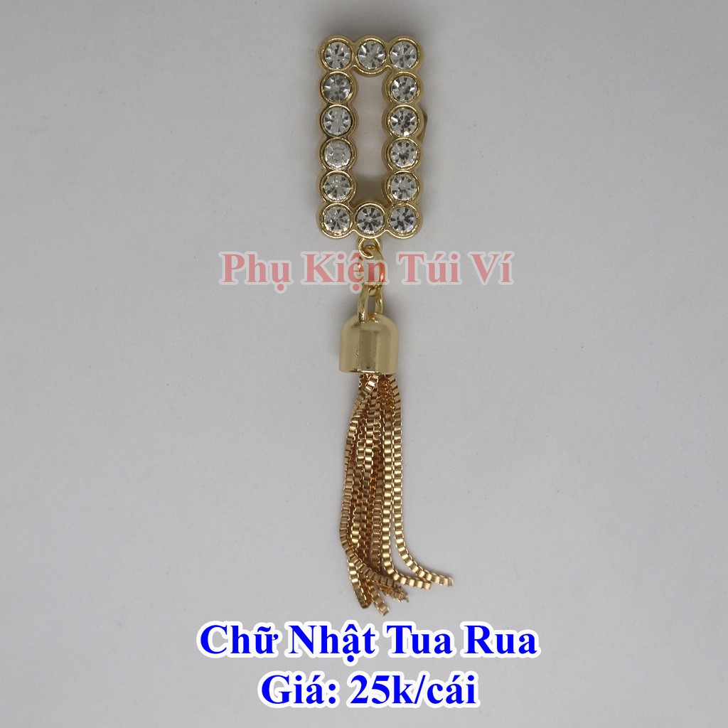 Mạc chữ nhật tua rua làm túi xách