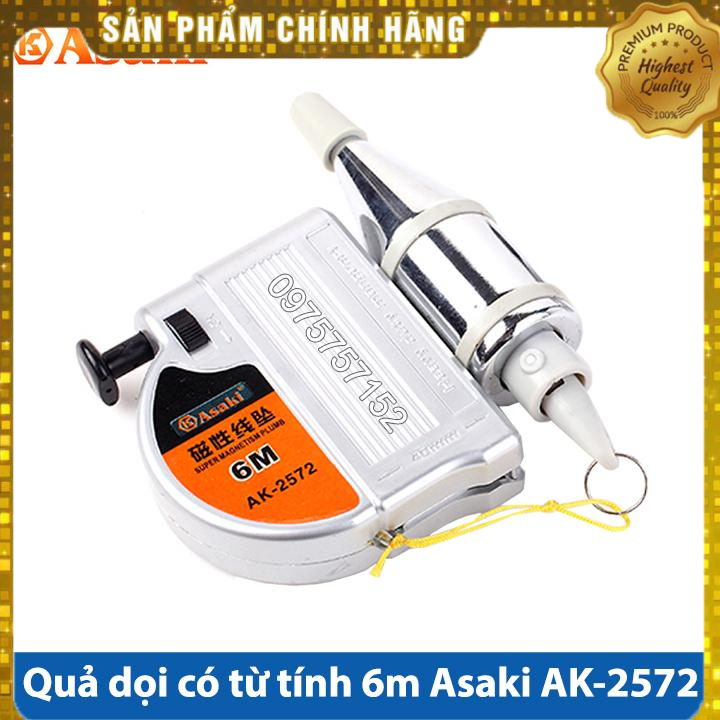 Quả dọi có từ tính 6m x 400g Asaki (Lập lòn từ tính) (Hãng phân phối chính thức)
