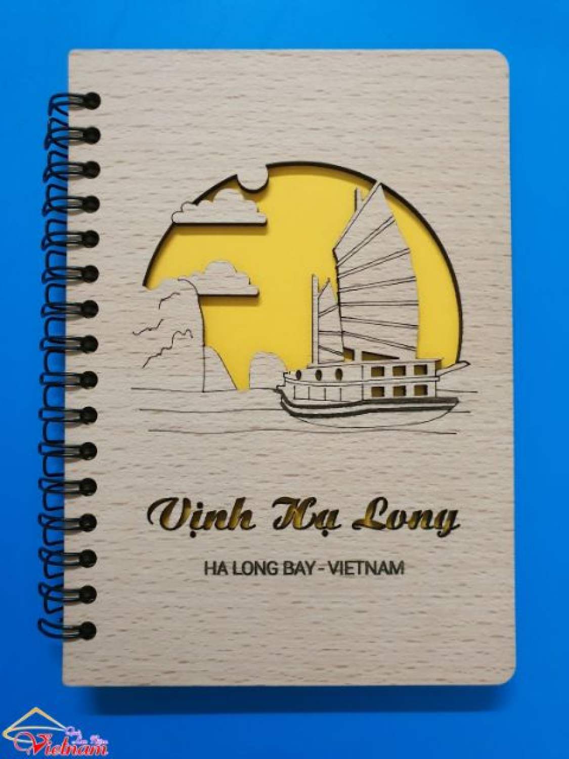 Sổ lưu niệm gỗ khắc laser (16cm x 11cm)