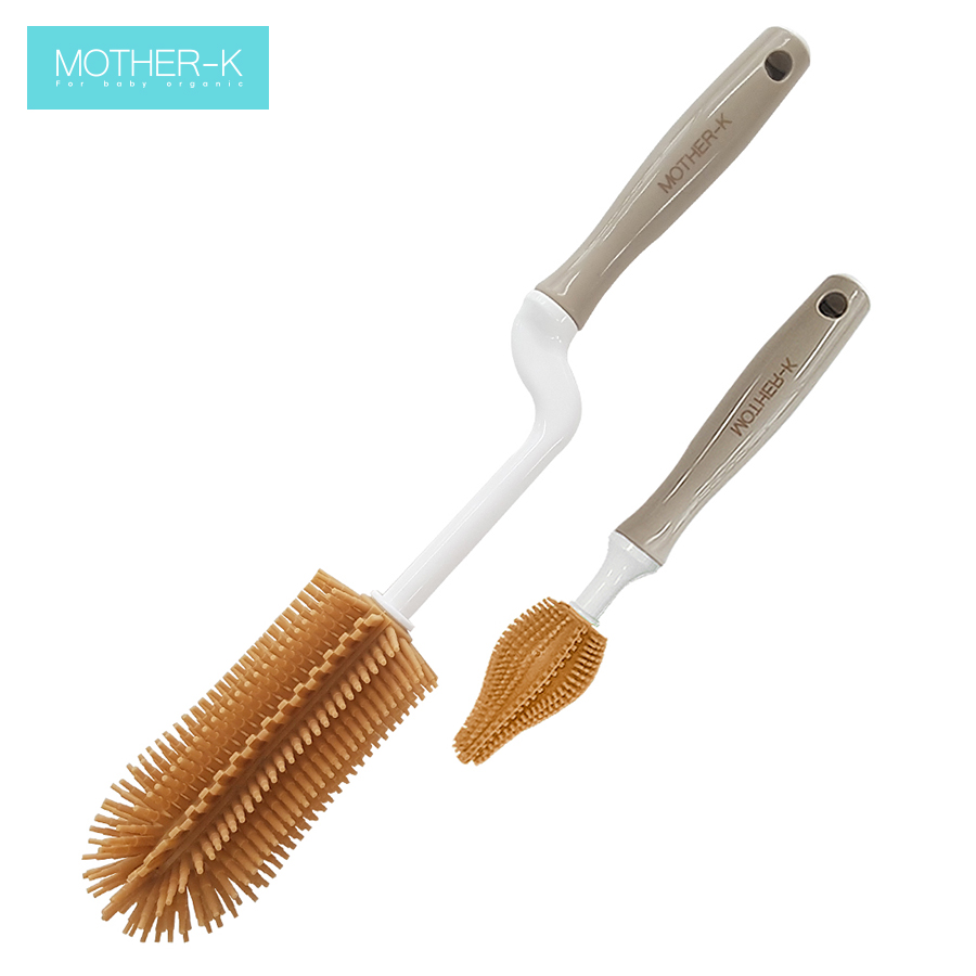 Bộ chổi cọ rửa bình và núm Silicon Mother-K Hàn Quốc