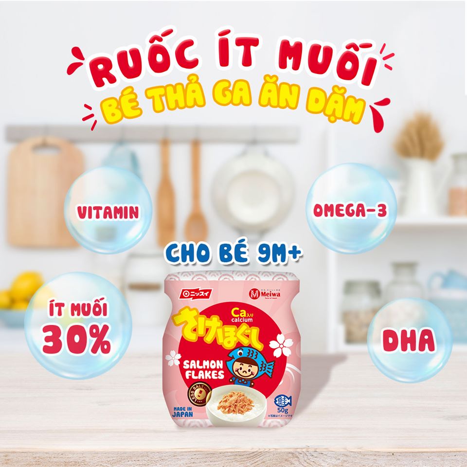 Ruốc cá hồi Meiwa 50gr cho bé