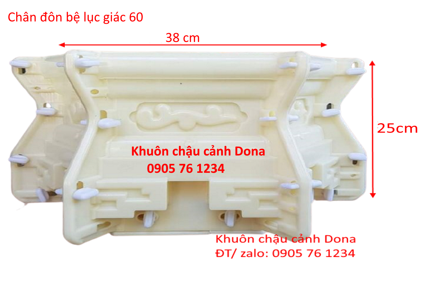 Khuôn Đúc Chân Đôn Bệ dùng cho Lục Giác 58 cm, 60 cm, 65 cm,  Chân cao 25 cm.