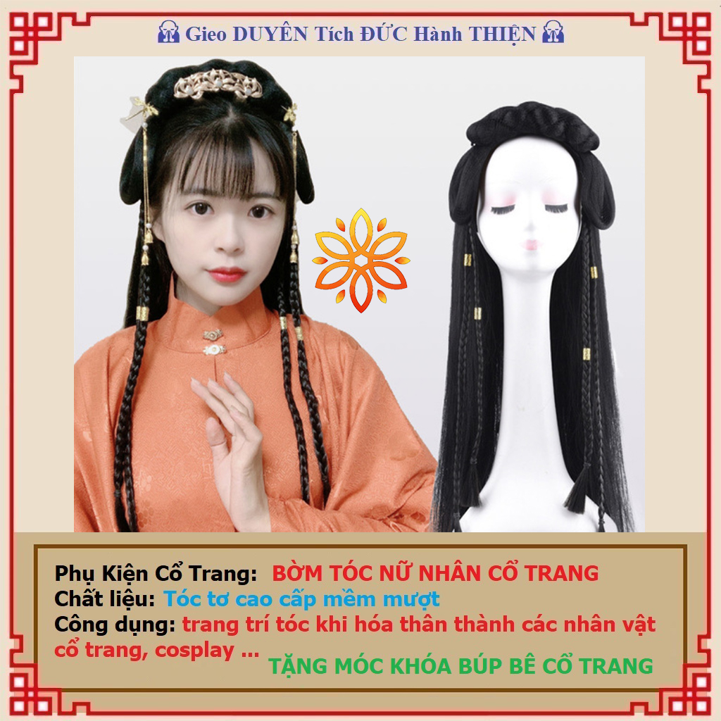 Hán Phục Kiểu Tóc Cổ Trang Kiểu Tóc Giả bờm tóc nữ nhân hanfu