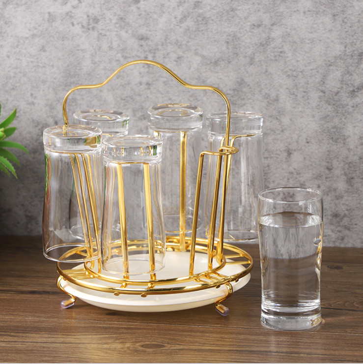 KHAY ÚP CỐC, ÚP LY HỢP KIM MẠ VÀNG KÈM KHAY HỨNG NƯỚC CAO CẤP [ BẢO HÀNH 6 THÁNG ]