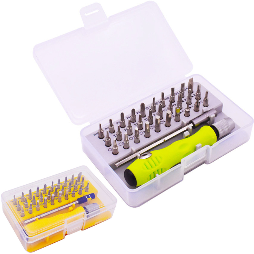 Bộ tuốc nơ vít mini, bộ tua vít đa năng mini 32 đầu, tua vít 32 chi tiết hộp vuông dùng sữa đồ điện tử máy tính, laptop, điện thoại