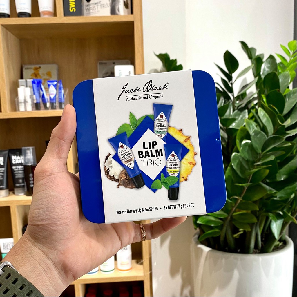 Set Son Dưỡng Jack Black Lip Balm Trio