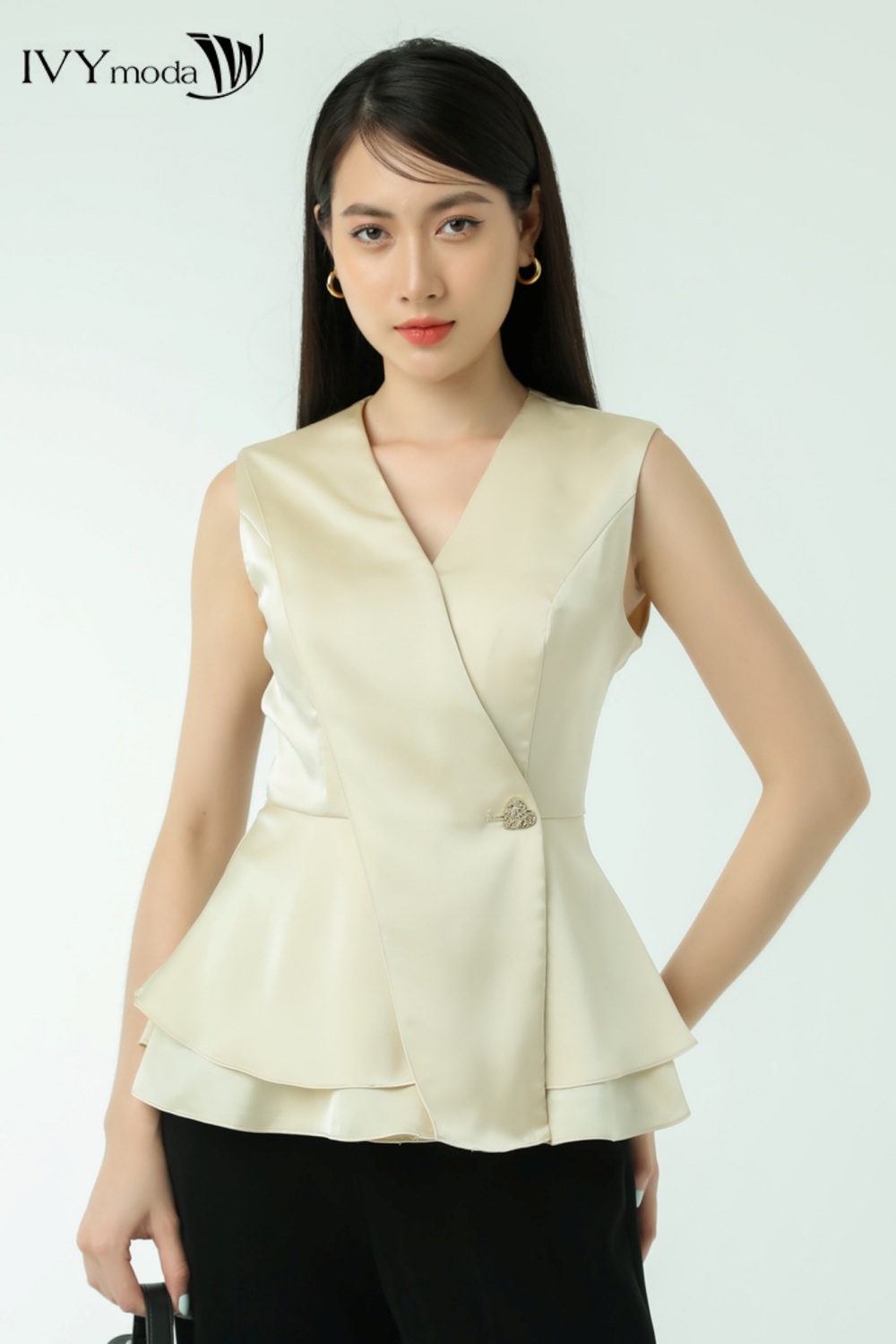 Áo Peplum cài khuy eo IVY moda MS 15M7318