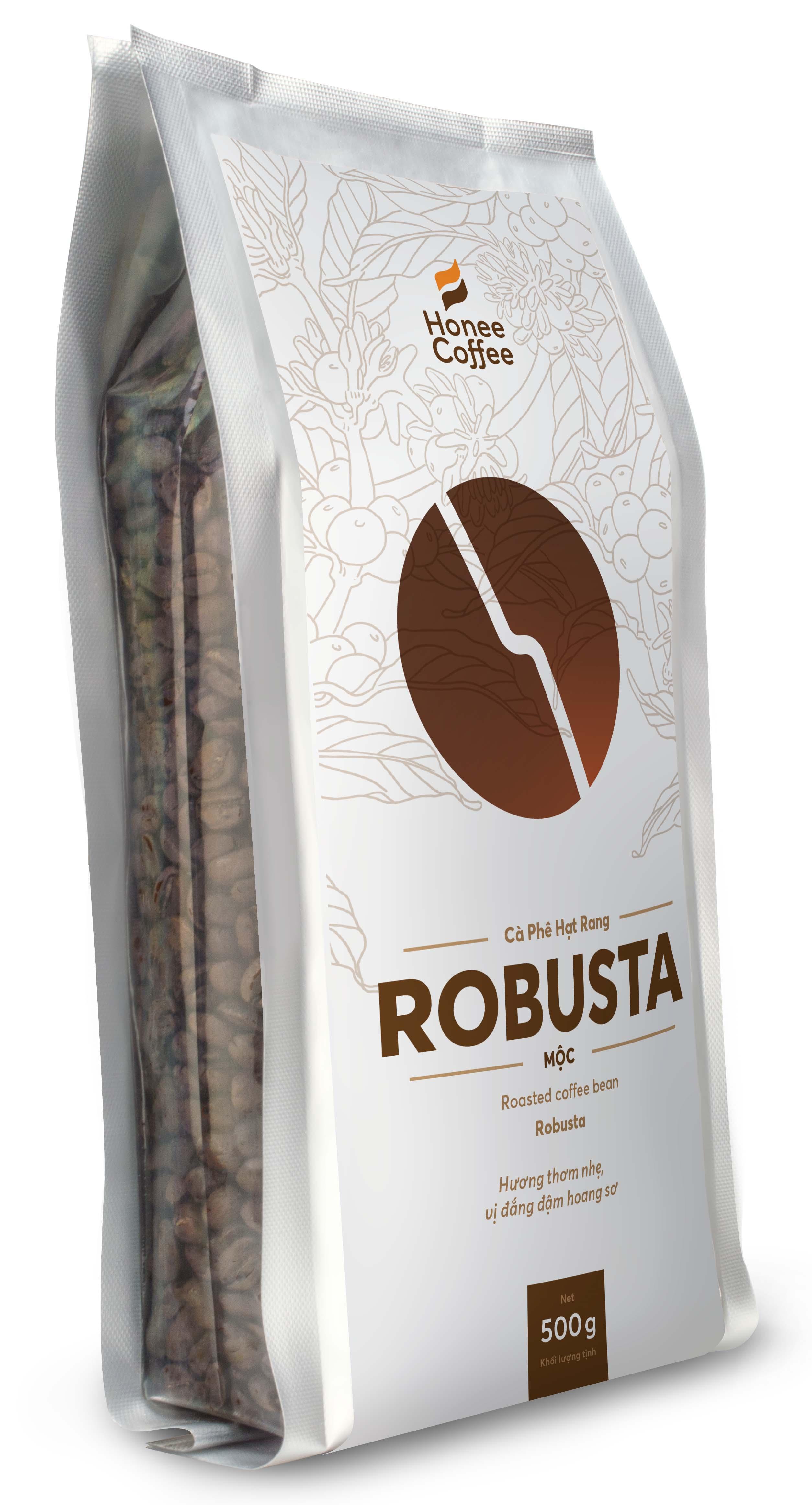 Cà Phê Hạt Rang Robusta Cơ Bản - 500g - Honee Coffee