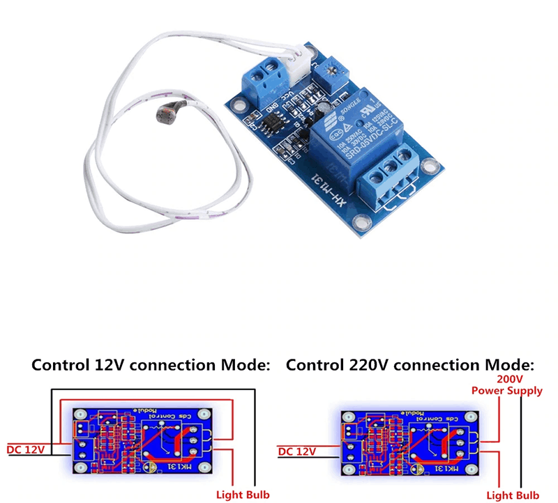 Mạch cảm biến ánh sáng có relay XH-M131