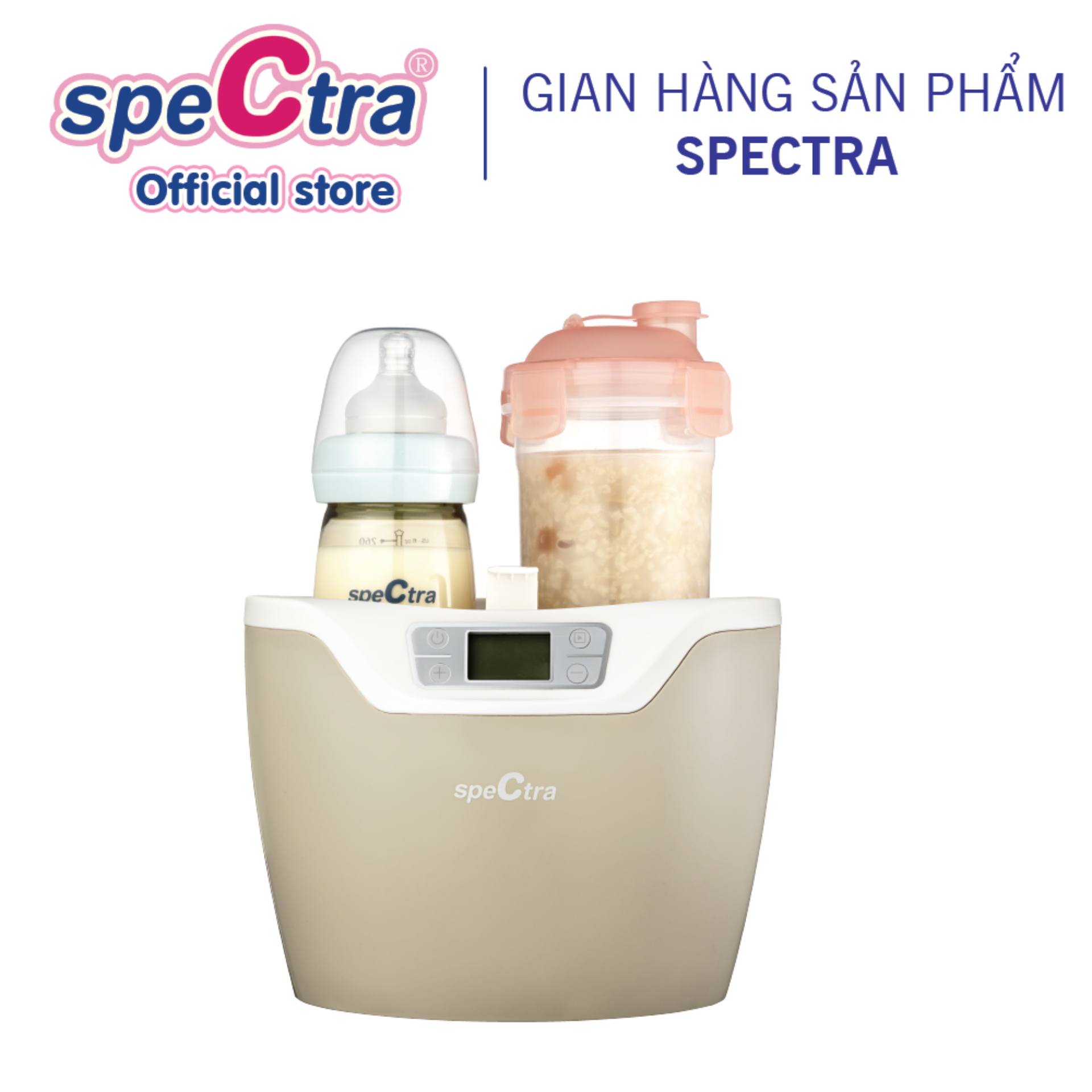 Máy Hâm Sữa Đa Năng Spectra - 3 in1, Tiệt Trùng, Hấp Thức Ăn, Hàng Chính Hãng (Bảo Hành 12 Tháng)