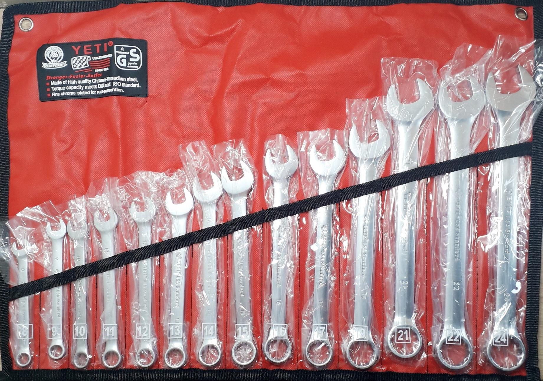 BỘ 14 KHÓA YETI VÒNG MIỆNG CAO CẤP ( 8,9,10,11,12,13,14,15,17,18,19,21,22,24mm )