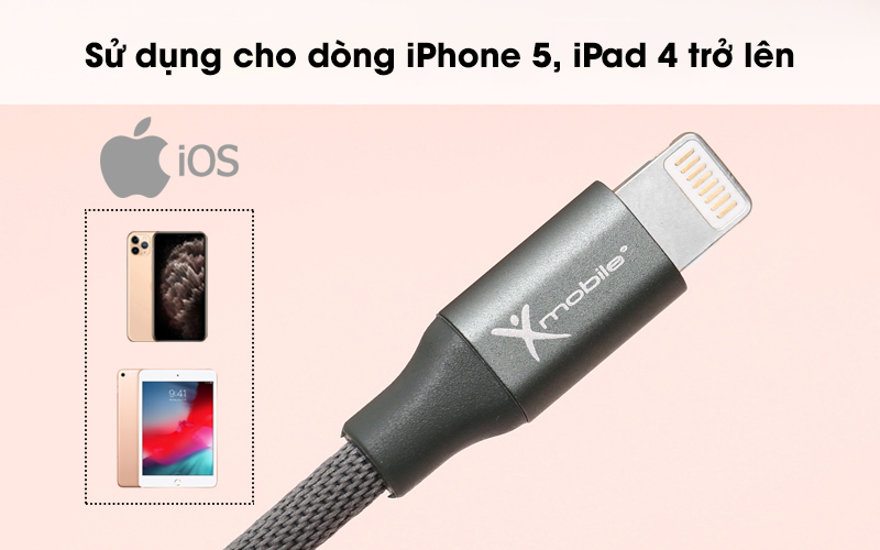 [HCM]Cáp Sạc iPhone Xmobile Chính Hãng Xanh Rêu