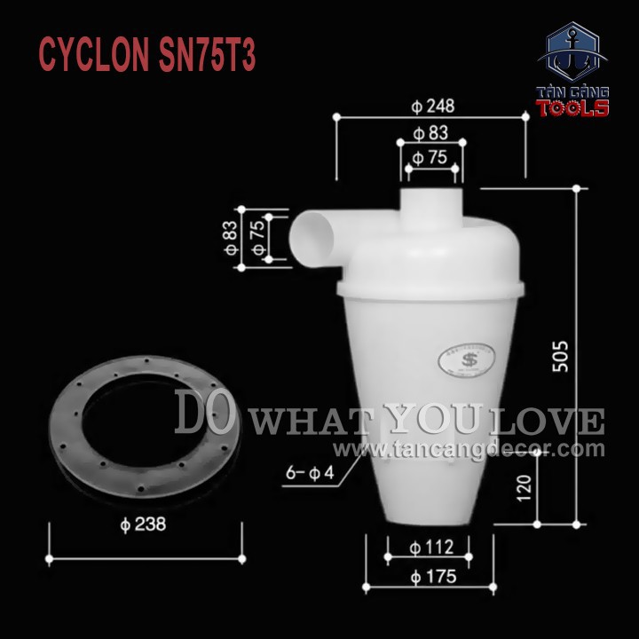 Phụ Kiện Thu Bụi - Cyclone SN75T3 ( Cỡ Mập )
