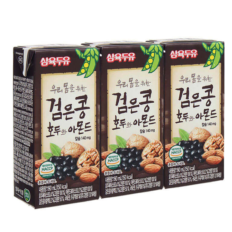 Sữa óc chó đậu đen hạnh nhân gói 195g / hộp 190ml siêu bổ - hàn quốc