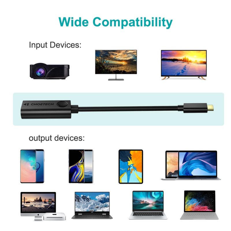 Hub chuyển đổi Choetech HUB-H04 từ Type C sang HDMI (âm)  (Hàng chính hãng)