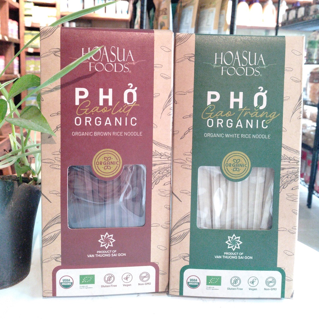 Phở ăn liền gạo trắng Hasa Bio 400g - Leaf Organic HCM