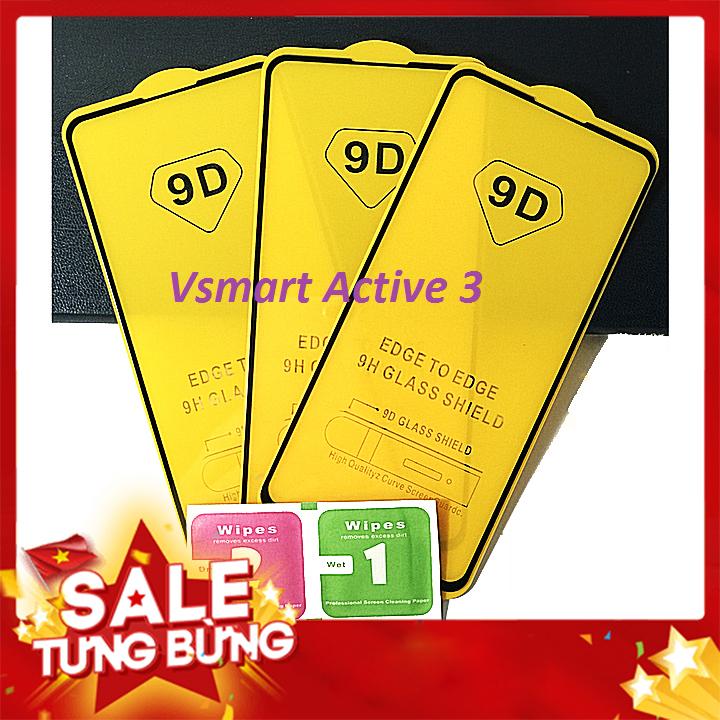 Cường lực full màn 9D Vsmart Active 3 full keo thế hệ mới tặng bộ phụ kiện dán hót