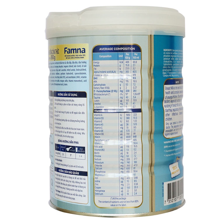 Sữa Famna số 2 850g Dành cho trẻ 6_12 tháng [Date 2024]