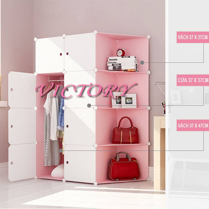 Tủ nhựa ghép 12 ngăn -8n4x