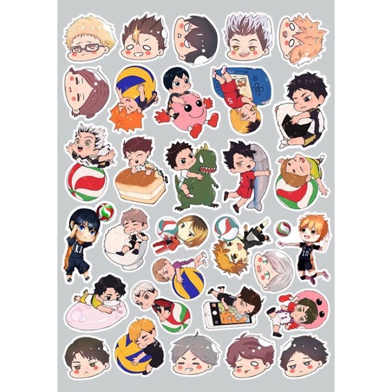 Hình dán haikyuu chibi 30-60 cái/ Sticker anime haikyuu