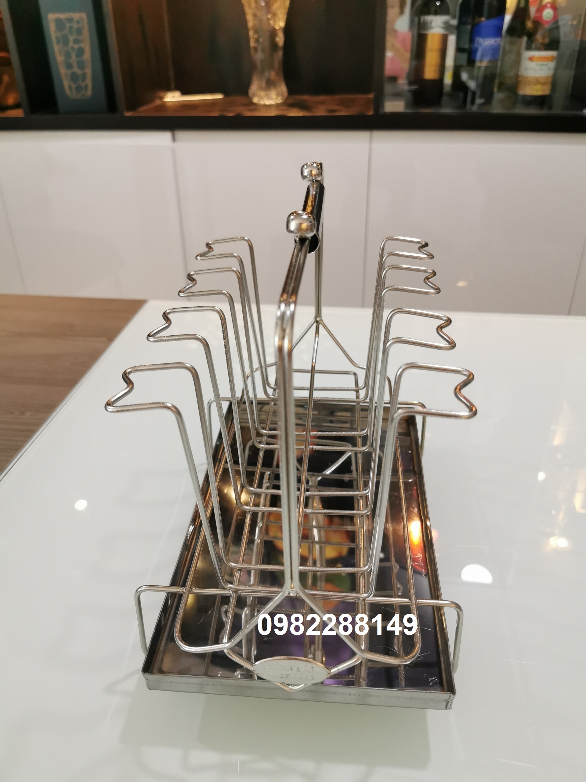 KỆ / GIÁ ÚP LY INOX CAO CẤP (8 LY) - (Ảnh shop tự chụp)