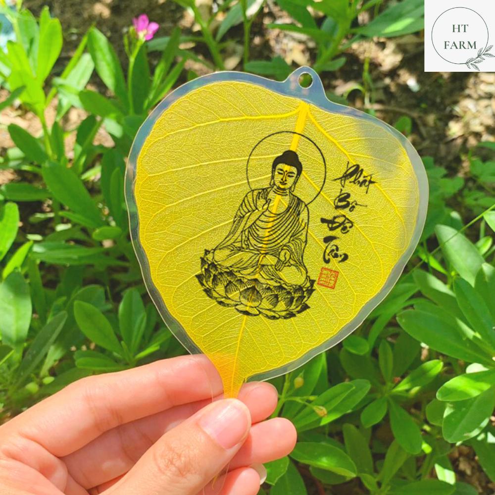 Lá Bồ Đề Bình An - Hình Đức Phật Thích Ca, Phát Bồ Đề Tâm (Cầu Bình An – May mắn, Hàng loại 1)