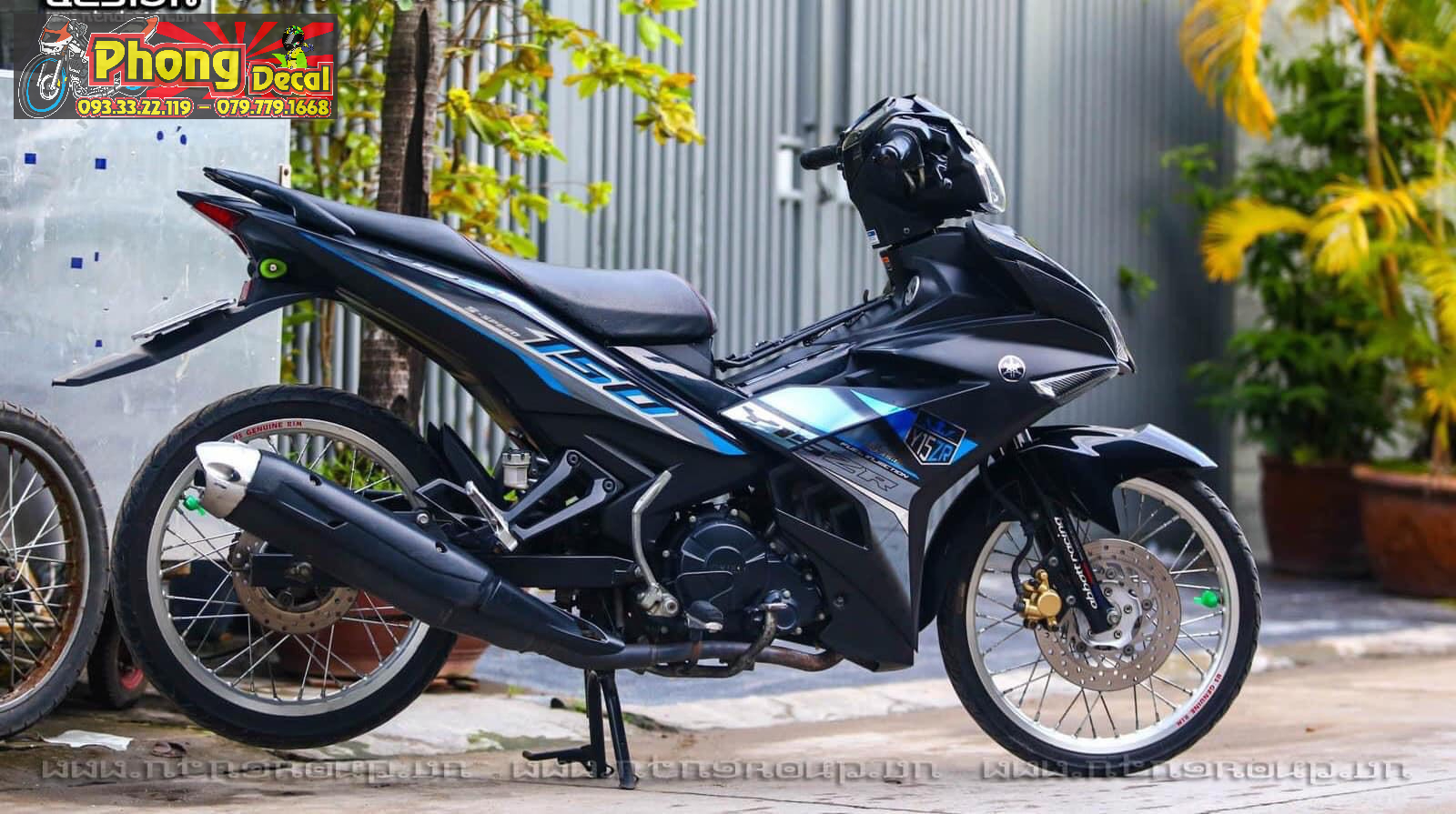 Tem Rời Xe Yamaha Exciter 150 Y15ZR Xanh Đậm Đen - Chất Liệu Crom Cao Cấp