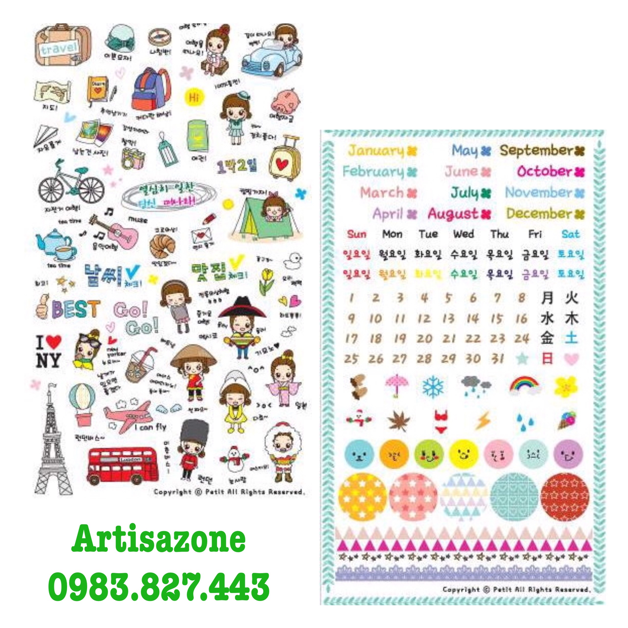Sticker dán Travel (4 tờ)