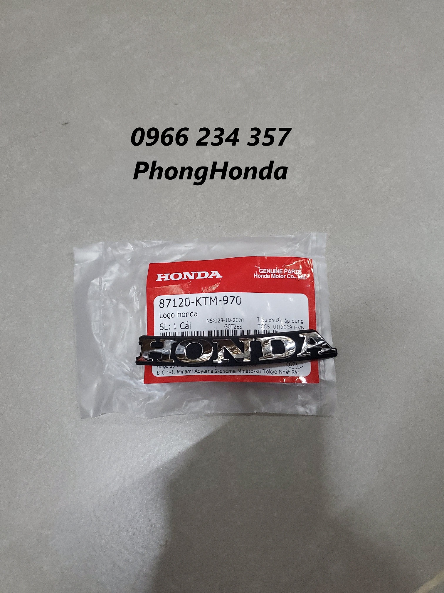 tem logo chữ Honda mặt nạ xe Future Neo , Neo GT, Neo Fi , Fu X , Fu mập , Fu Led , Ab 2007 - 2015 chính hiệu honda