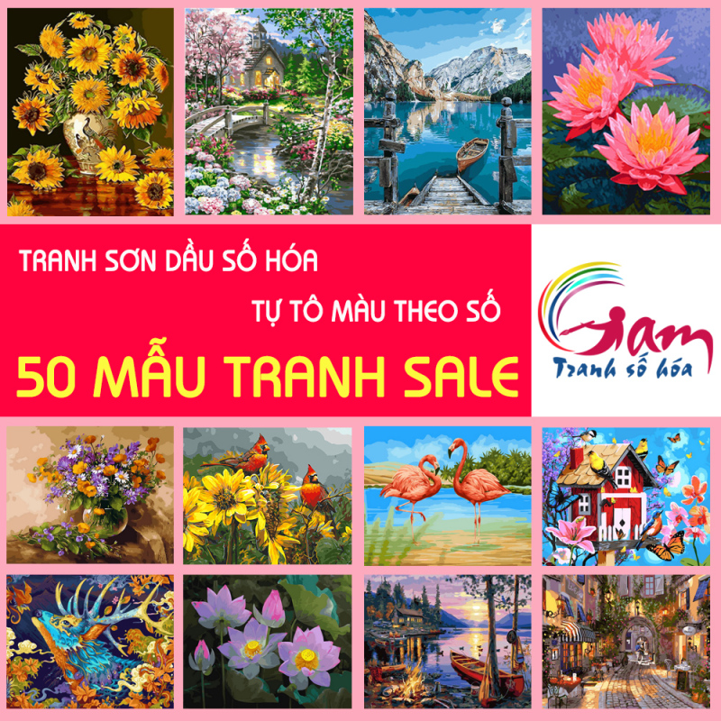Tranh treo tường số hóa tự tô màu Gam Tổng hợp các mẫu hot trend sale