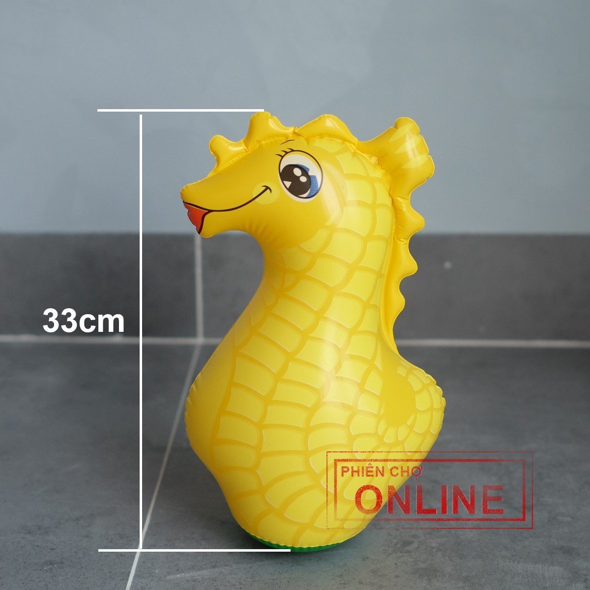 Lật Đật Bơm Hơi 33cm, Đồ Chơi Bơm Hơi Hình Con Vật (Có Túi Cát)