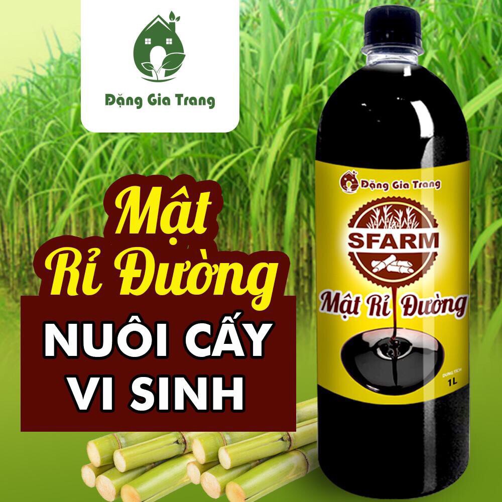 Mật rỉ đường Sfarm chai 1 lít Đặng Gia Trang dùng ủ phân bón, rác thải nhà bếp, nuôi cấy vi sinh