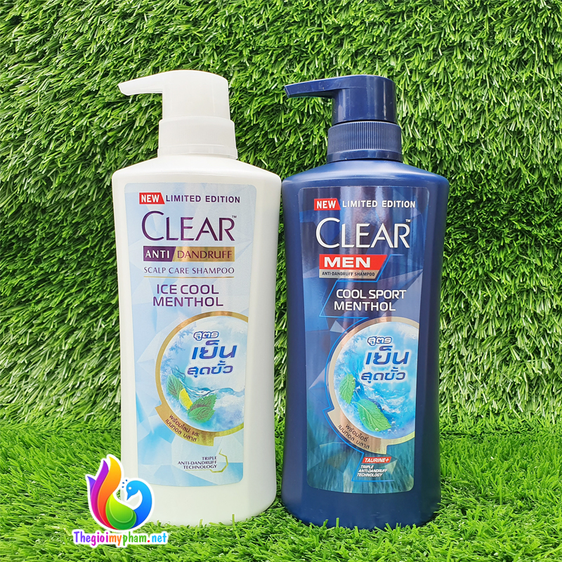 Combo Dầu Gội Clear Bạc Hà 390ml Và Clear Men 390ml Thái Lan