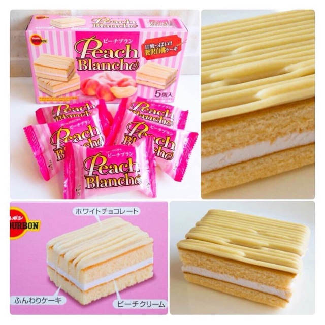 Bánh Bông Lan Cuộn Kem Đào Bourbon