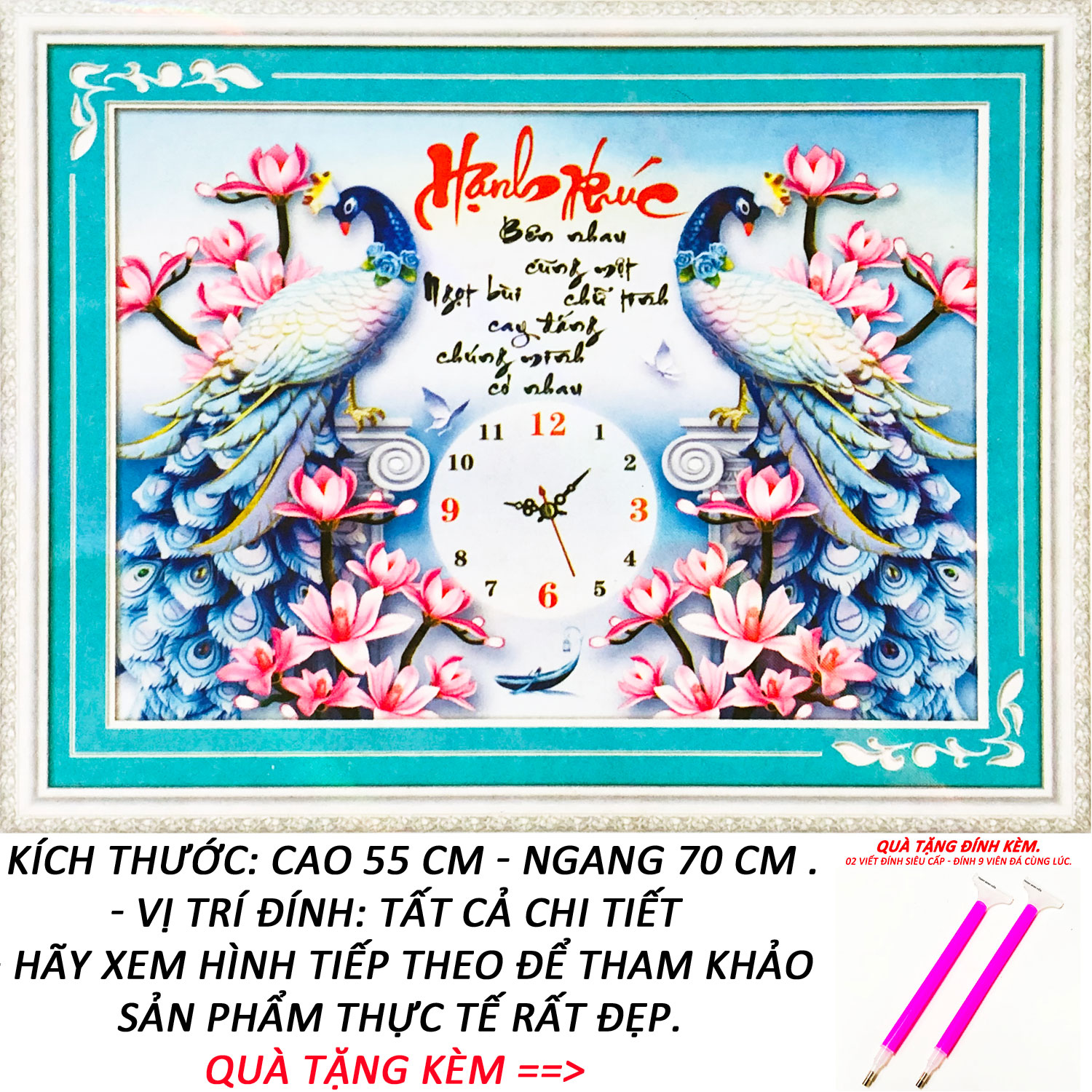 Tranh đính đá 5D - Cát Tường Như Ý -Tranh Mỹ Thuật Minh Hiền