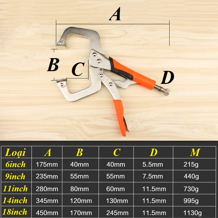 Cảo kẹp gỗ, vam kẹp gỗ chữ C