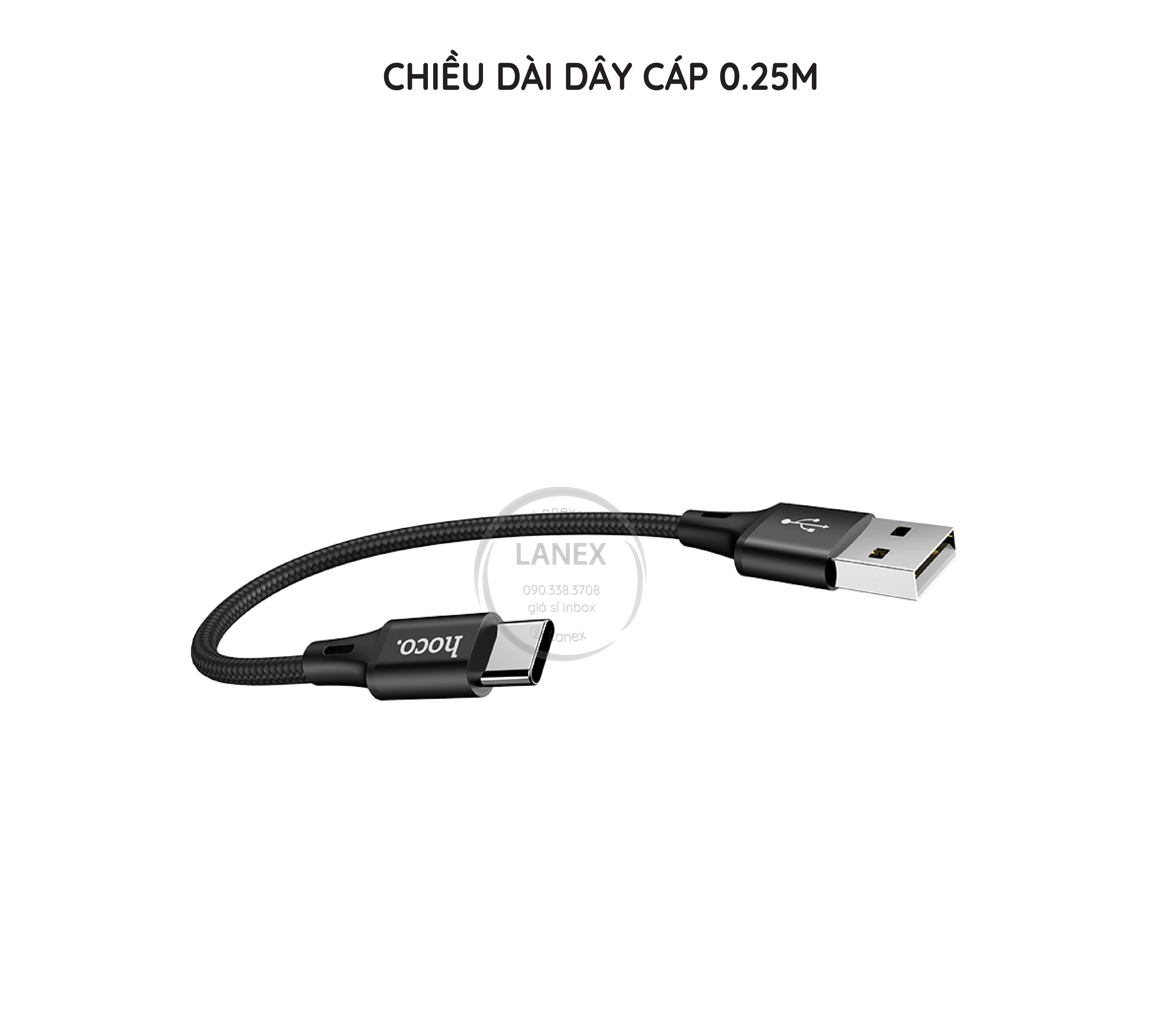 Cáp Sạc Nhanh Hoco Du10 Pro Dây Dù Type C 3.0a Dài 0.25m