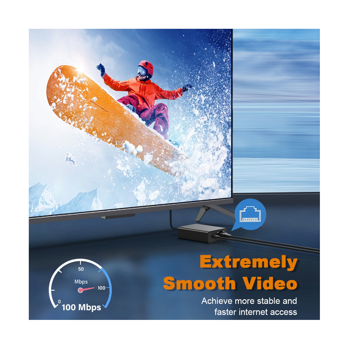 Network Card Ethernet Adapter Micro-USB to 100M Network Card for 4K Fire TV Stick Ethernet Switch Router
