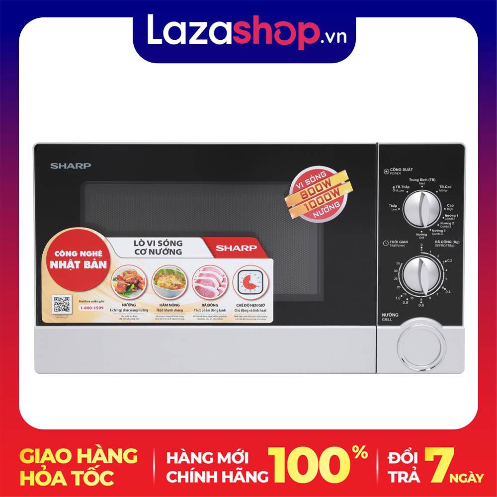 Lò vi sóng sharp r-205vn 20 lít - rã đông, hâm, nấu