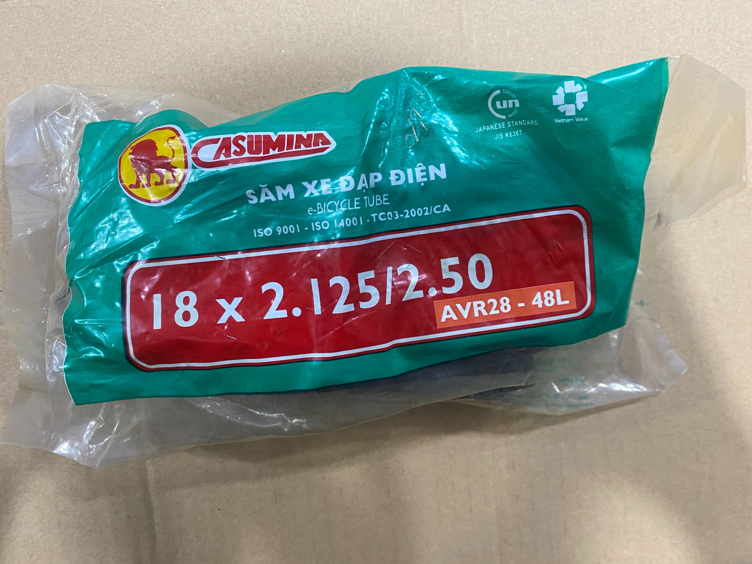 Săm ruột xe điện casumina 18x2.125/2.5 avr28-48l