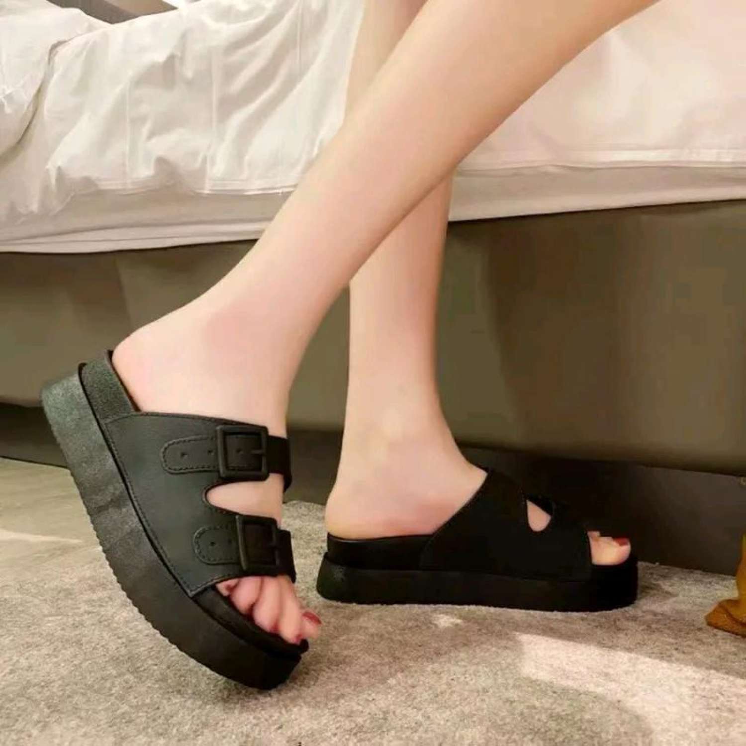 Dép Nữ Tăng Chiều Cao Đế 2 Tầng 5cm (Fom nhỏ Tăng 1 Size)