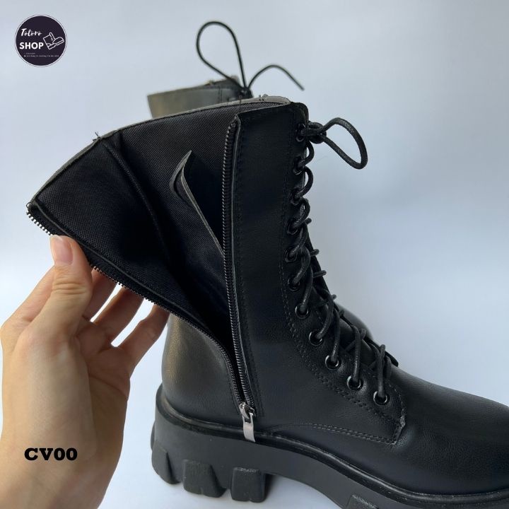 [Hàng Sẵn] [Ảnh Thật] [Freeship] Giày Bốt Nữ Cổ Vừa 20cm Đế 5cm - CV00